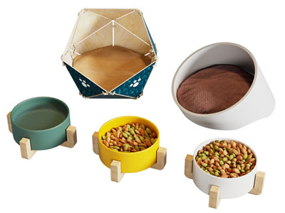 现代宠物猫窝 猫碗 猫粮