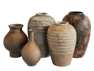 侘寂风陶艺器皿摆件组合