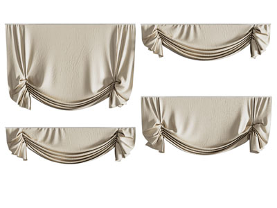 现代拉帘 罗马窗帘3d模型 现代拉帘 罗马窗帘