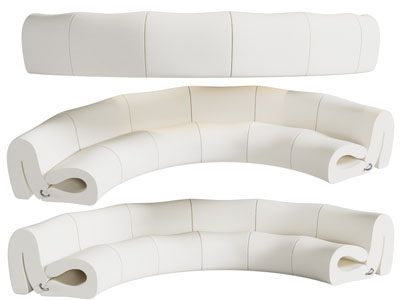 现代弧形多人沙发