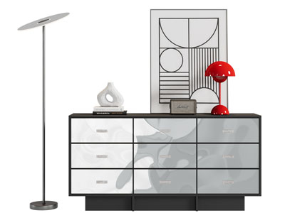 现代玄关柜 边柜 落地灯