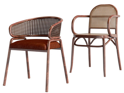 现代藤编靠背休闲椅子