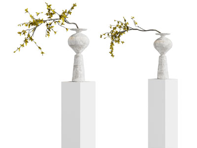 侘寂风花瓶花卉