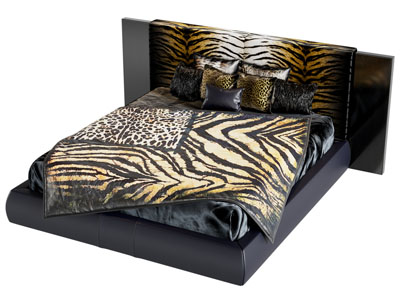 现代皮质双人床