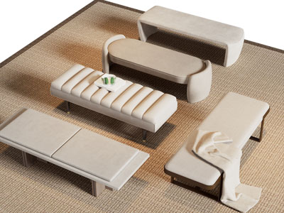 现代长方形沙发凳子