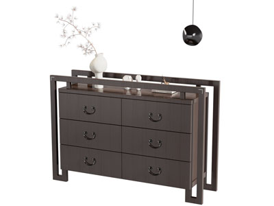 新中式实木玄关柜 边柜