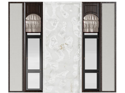 现代挑高别墅平开窗户