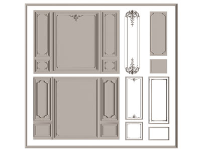 法式石膏线条 护墙板