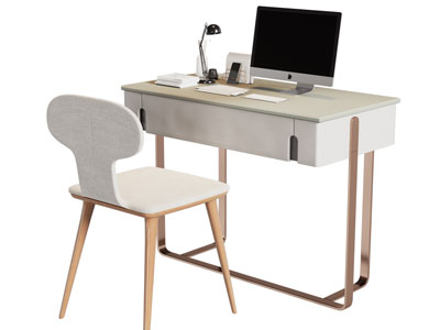 现代书桌椅组合3d模型 现代书桌椅组合