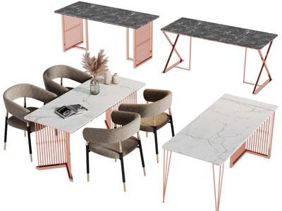 现代轻奢餐桌椅组合