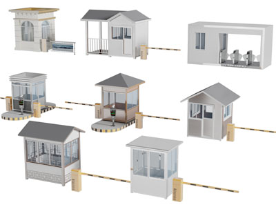 现代保安室 警卫室 收费杆 门挡