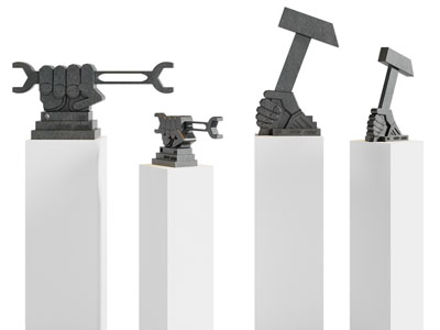 现代斧头 扳手雕塑雕刻摆件组合3d模型 现代斧头 扳手雕塑雕刻摆件组合