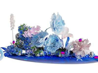 现代纸花 花朵美陈