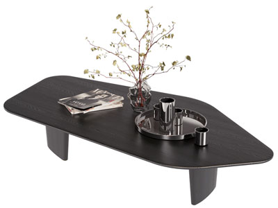 现代异形茶几 花瓶花卉摆件组合