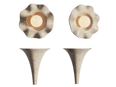 侘寂风花朵壁灯