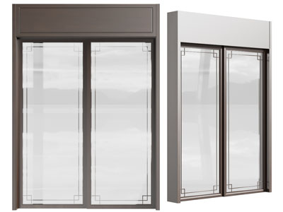 新中式玻璃推拉门