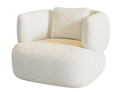 现代奶油风单人沙发