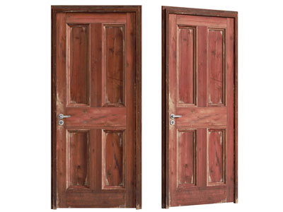 现代做旧实木平开门