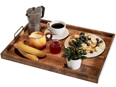 现代实木托盘 咖啡壶 咖啡 点心 摆件组合