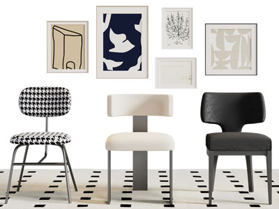现代休闲椅子 餐椅 装饰挂画