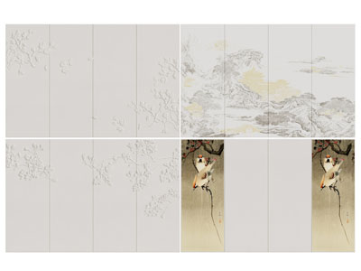 新中式背景墙3d模型 新中式背景墙