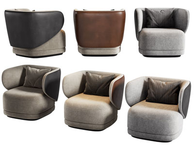 现代布艺单人沙发