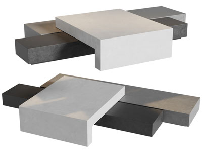 现代拼接茶几3d模型 现代拼接茶几