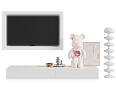 现代电视柜 电视机 落地灯