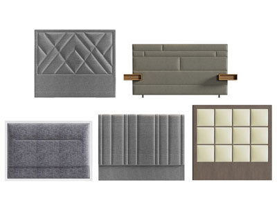 现代软包床头3d模型 现代软包床头