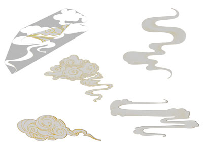 新中式祥云剪影 剪纸 墙饰