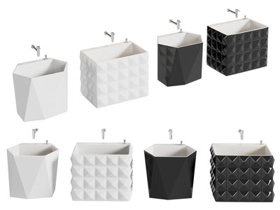 现代几何图案的拖把池