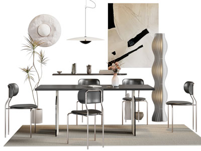 现代餐桌椅组合