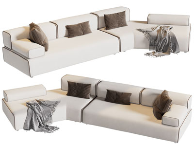 现代转角多人沙发