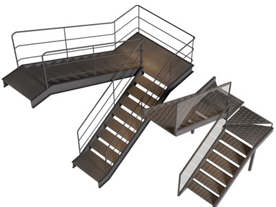 工业风loft金属旋转楼梯3d模型 工业风loft金属旋转楼梯