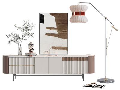 现代电视柜 落地灯