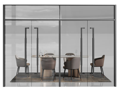 现代玻璃大门 双开门