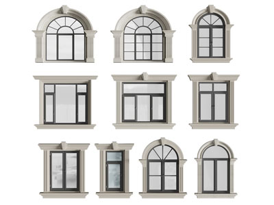 法式拱形平开窗户