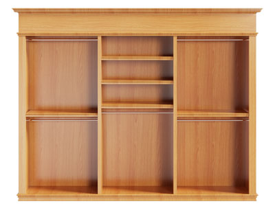 现代实木开放式衣柜3d模型 现代实木开放式衣柜