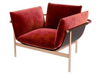 现代轻奢单人沙发