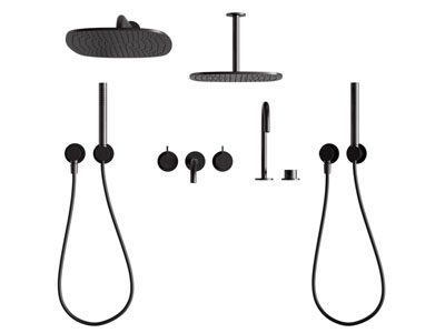 现代金属淋浴花洒