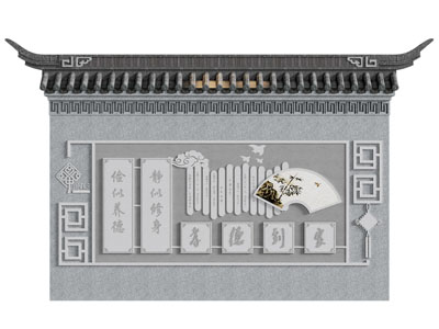 新中式景观墙 文化浮雕墙3d模型 新中式景观墙 文化浮雕墙