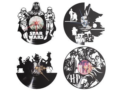 工业风loft唱片造钟表墙饰挂件