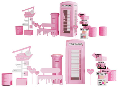 现代电话亭 路标网红打卡点 美陈 户外装置