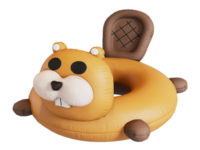 现代卡通动物游泳圈