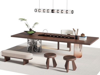 新中式茶桌椅组合