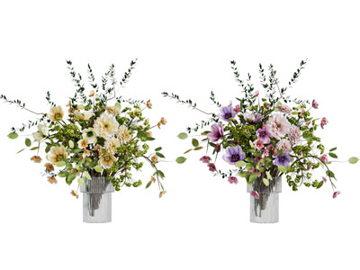 现代花瓶花卉摆件组合