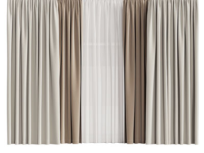 现代窗帘窗纱3d模型 现代窗帘窗纱