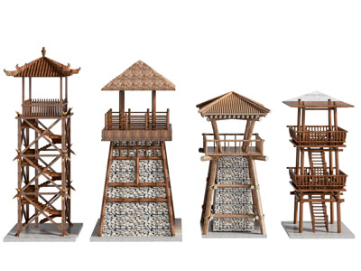 新中式实木瞭望塔 瞭望楼 岗亭建筑