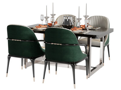 现代餐桌椅组合