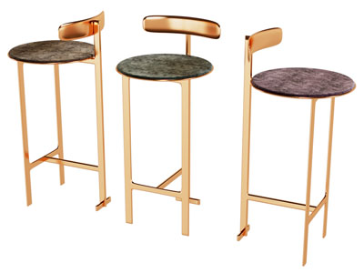 现代轻奢圆形吧椅